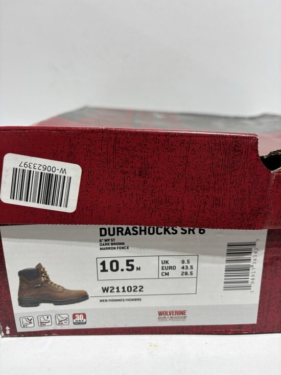 Wolverine Men’s Durashocks SR 6” Steel Toe Work Boots, Size 10.5 M